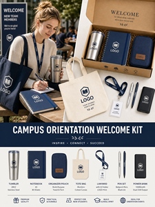 Kit de bienvenue pour l'orientation sur le campus : Sac fourre-tout, gobelet, carnet, cordon et stylo personnalisables avec logo – Ensemble cadeau de bienvenue pour universités – Fournisseur en gros - Product Image 5