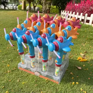 2023新奇设计马卡龙彩色热卖电池供电飞机风扇糖果玩具点亮手持风扇玩具糖果玩具
