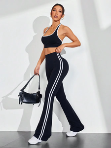 Ensembles de yoga et de fitness pour femmes : Soutien-gorge dos nu push-up, leggings et pantalons évasés – Tenues de sport sans coutures pour l'entraînement et la course à pied - Product Image 6