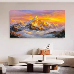 Peinture à l'huile peinte à la main, paysage abstrait violet Qi provenant de l'Est, décoration murale sur toile pour l'entrée du salon - Product Image 3