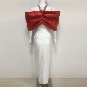 <span class=keywords><strong>Robe</strong></span> <span class=keywords><strong>de</strong></span> soirée <span class=keywords><strong>longue</strong></span> élégante et luxueuse à épaules dénudées, col en V, avec strass, nœud <span class=keywords><strong>rouge</strong></span>, <span class=keywords><strong>robe</strong></span> moulante pour femmes, <span class=keywords><strong>robe</strong></span> <span class=keywords><strong>de</strong></span> soirée formelle - Product Image 4