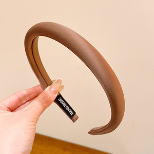 Diadema Simple de Color Sólido, Diadema Cubierta de Tela de Satén para Niñas, Color Personalizado, Diadema Lisa para Niñas, Diadema Estrecha Antideslizante - Product Image 5