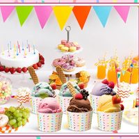 Emballages personnalisés pour desserts, logo sur mesure, impression de qualité supérieure, coupes à yaourt glacé et gelato, gobelets en papier pour crème glacée 3/4/5/8/12/16oz