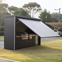 Cocina Modular para Exteriores BBQ Pod con Techo Integrado, Parrilla y Fregadero Incorporados para Patio, Villa o Jardín