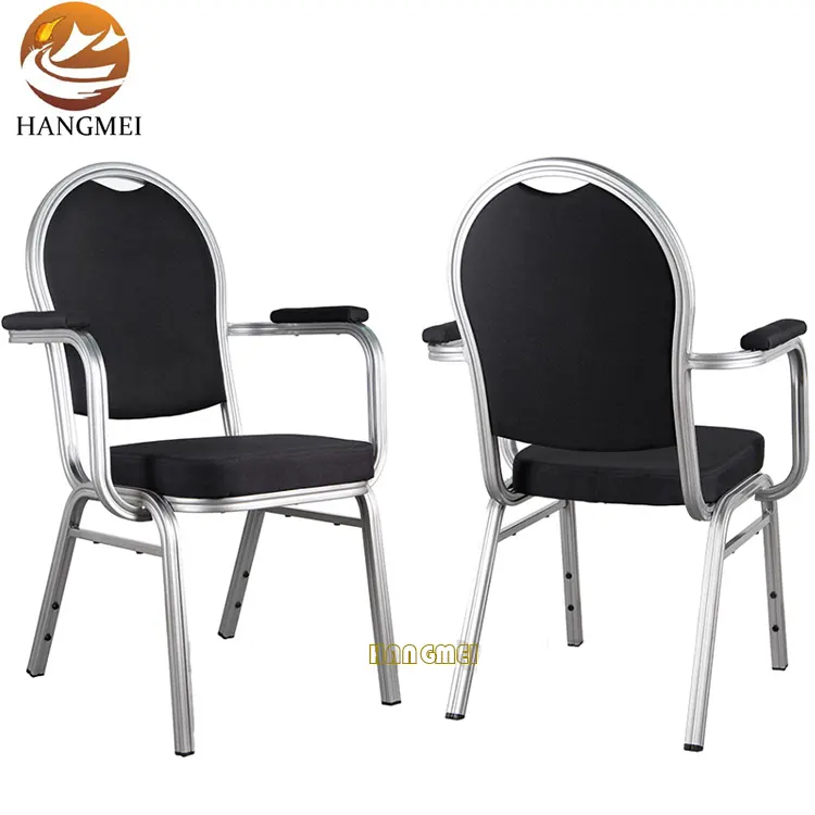 Offre Spéciale confortable moderne en aluminium siège empilable à manger accoudoir chaise pour restaurant