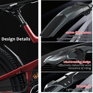 Garde-boue de vélo VTT universel en fibre de carbone avant arrière garde-boue de vélo coque dure garde-boue de roue de pneu de vélo accessoires de cyclisme - Product Image 3