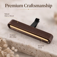 Désodorisant Voiture Luxe Bois Noyer Clip Ventilation Évaporation Naturelle Sans Électricité Longue Durée Cadeau B2B OEM