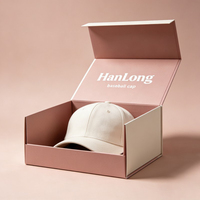 Boîte en papier de luxe pour chapeaux avec aimant, boîte rigide pour cadeaux, emballage pour casquettes de baseball avec personnalisation