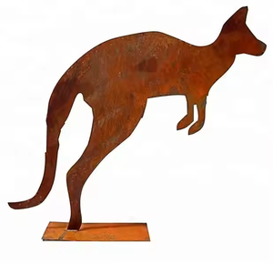 Adorno Decorativo para Jardín de Acero Corten Resistente, Diseño de Canguro, Corte Láser - Product Image 1