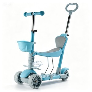 Small Space Friendly Morphable 5-in-1 Toddler Glider Scoote Parent Auxiliary Steering <b>Rod</b>, Anti-Shake Stable Base Dual Riding - Product Image 6