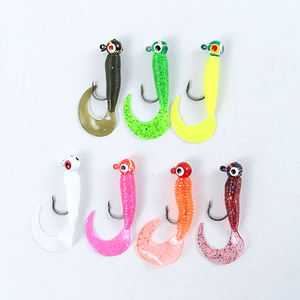 Selco vente en gros SGSL-10-5 tête plombée <span class=keywords><strong>leurre</strong></span> <span class=keywords><strong>de</strong></span> pêche grub souple avec crochet unique pour la pêche à la truite brochet bar - Product Image 3