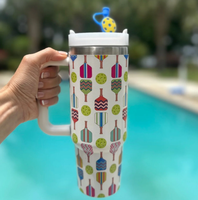 Tasse de voyage isotherme personnalisée en acier inoxydable de 40 oz pour les amateurs de pickleball, écologique et grande capacité