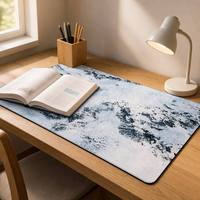 Tapis de bureau de jeu XXL personnalisé avec logo imprimé, motif anime et dessin animé, gris, antidérapant, base en maille imperméable, anti-rayures, pour PC de bureau