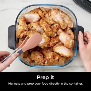 Conteneur en verre Ninja 4-QT CleanCrisp avec couvercle de rangement, compatible lave-vaisselle et congélateur, système de cuisson thermique compatible micro-ondes - Product Image 2