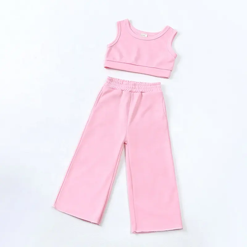 Personalizar moda niños niñas boutique ropa verano niño niña ropa 95% poliéster traje en blanco conjunto niños conjuntos de ropa