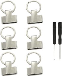 Pcs Key Fob Hardware <b>Keychain</b> <b>Wristlet</b> Clasp With Key Ring Strap End Fasteners For <b>Keychain</b> Strap DIY Crafts Silver - Product Image 1
