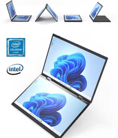 Nouveauté, ordinateur portable pas cher 2 en 1, 14 pouces, écran tactile double, DDR4 8 Go de RAM, 256 Go de SSD, pour les entreprises