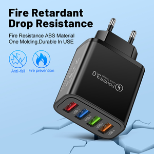 3.1A ที่ชาร์จติดผนัง US EU UK QC3.0 4USB ที่ชาร์จสำหรับเดินทาง การชาร์จอุปกรณ์หลายเครื่องเหมาะสำหรับโทรศัพท์มือถือ หูฟัง พาวเวอร์ - Product Image 3