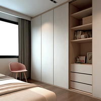 Armoire personnalisée assemblée en panneaux de particules de bois massif multicouche, haute durabilité, pour grandes chambres et rangement de villa