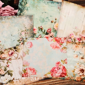 12sheets Vintage Rustic Floral Shabby Chic Large Size Self-adhesive Custom Die Cut Scrapbook Background <strong>Sticker</strong> - Product Image 5