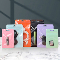 Sacs refermables personnalisés en PE pour macarons, colorés et mignons, pour bijoux, boucles d'oreilles, lunettes