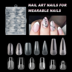 240pcs Flexible Soft Gel <b>Nail</b> Tips Full Cover French Coffin Oval Stiletto ABS Press on <b>Extension</b> <b>Nails</b> - Product Image 1