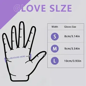 10-100pcs Disposable Purple Nitrile <b>Gloves</b> Latex Free Waterproof Suitable for Kitchen Food Processing Beauty Salon Work <b>Glove</b> - Product Image 2