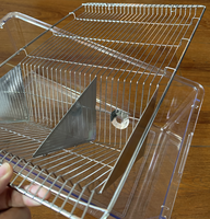 Penjualan Terbaik CR3 Lab kandang hewan peliharaan portabel tahan lama kandang ternak hewan kecil tikus hamster padat Dot Modern kotak baki plastik