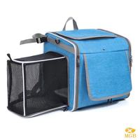 Bolsa de Transporte Plegable y Expandible para Bicicleta con Ventanas de Malla, Cierre de Cremallera, para Mascotas (Perros y Gatos)
