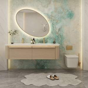 Juego Completo de Muebles de Baño de Lujo con Luz con Sensor, Mueble Doble para Baño con Espejo para Hotel y Apartamento - Product Image 1