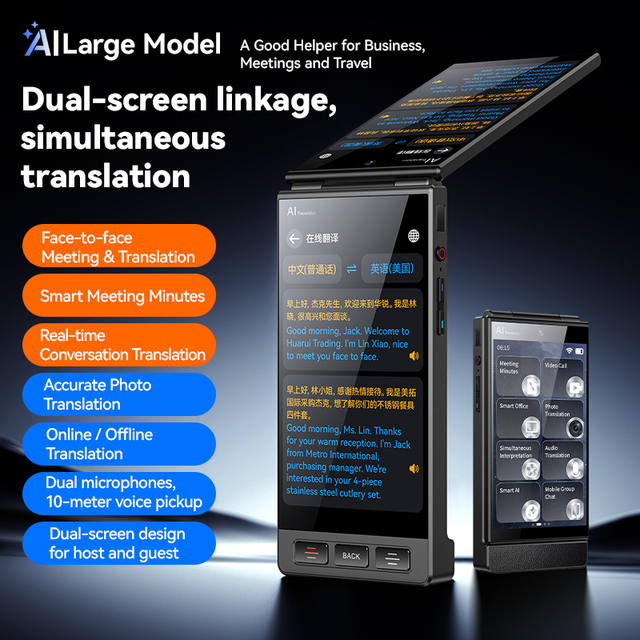 Itranstalk Dual-screen Translator Smart Mini Language Translator 159 Languages WiFi/Hotspot Offline Voice Translation Machine