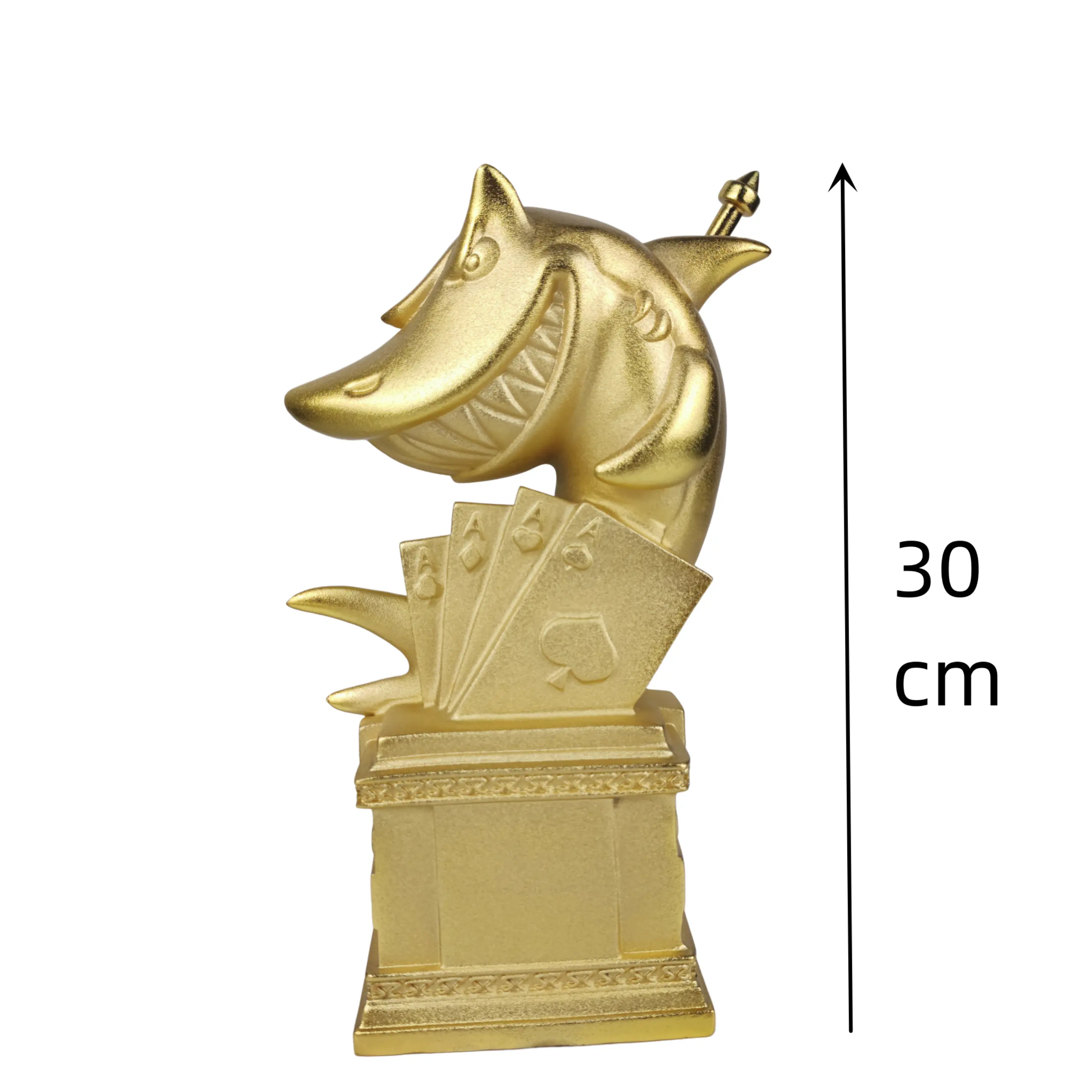 2024 Latest Design 30cm Big Shark Pattern Trophy Cups Metal Figurine Trophy Award China Golden Trophies