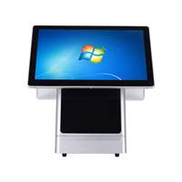 Monitor POS de Pantalla Dual de 15.6 Pulgadas, Máquina Todo en Uno con Windows y Android, Escáner de Código de Barras 2D Integrado, Sistema POS para Comercio Minorista