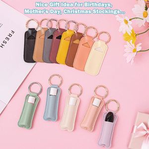 Porte-clés simple pour baume à lèvres, étui individuel en cuir PU pour rouge à lèvres, pochette de maquillage, étui pour baume à lèvres et brillant à lèvres - Product Image 2
