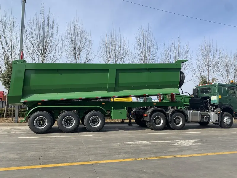 Voertuig Master 3 4 As U Vorm Hardox Kantelen Achterste Dump Oplegger 50 60 80 Ton Hydraulische Kiepper Dump Semi Truck Aanhangwagen