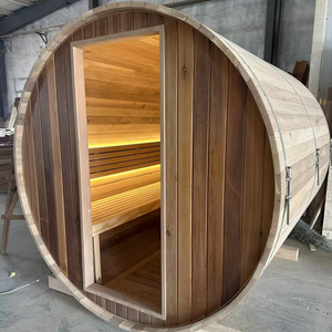 <span class=keywords><strong>Sauna</strong></span> <span class=keywords><strong>a</strong></span> Botte Rotonda in Legno per Esterni, Design Moderno Finlandese, Panoramica per 4-8 Persone, Tradizionale <span class=keywords><strong>a</strong></span> <span class=keywords><strong>Legna</strong></span> - Product Image 4