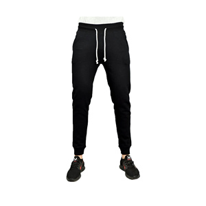 High Quality 100% Cotton Slim Fit <b>Trousers</b> Pants for <b>Men</b> Loose Stacked Design <b>Elastic</b> Waist Casual Wholesale Price Bangladesh - Product Image 4