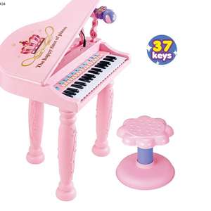 37 Touches Clavier Électrique <span class=keywords><strong>Piano</strong></span> Orgue Rose Multifonction Musique Éducative Jouet <span class=keywords><strong>Piano</strong></span> Avec Microphone - Product Image 2