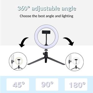 In Trend 6"-12" Mini <b>LED</b> Photography Fill <b>Light</b> Set Tripod USB Powered Plastic Phone Holder Stand <b>Wire</b> Control Live Streaming - Product Image 2