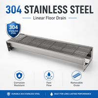 Drain de sol linéaire en acier inoxydable SUS304 pour cuisine de restaurant, structure de drainage anti-odeur, drain de type tranchée pour projets de construction immobilière