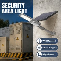 Lampadaire solaire intégré 200W à montage mural en aluminium moulé sous pression pour éclairage de sécurité extérieur