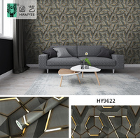 Papier peint géométrique moderne, pelable et adhésif, papier contact texturé doré, papier peint auto-adhésif pour la décoration de la chambre