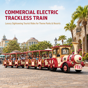 <span class=keywords><strong>Tren</strong></span> Eléctrico sin Rieles para Niños y Adultos, Operado con Batería, para Centros Comerciales y Parques <span class=keywords><strong>de</strong></span> Atracciones, Motor <span class=keywords><strong>de</strong></span> 8kW, 72V CC, hasta 42 Asientos - Product Image 4