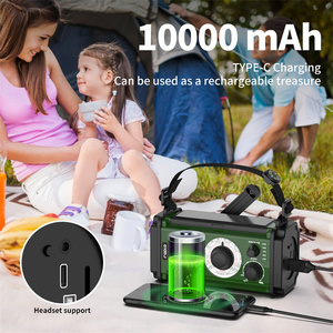Radio d'urgence <span class=keywords><strong>auto</strong></span>-alimentée rechargeable 10000mAh bandes météorologiques AM/FM/NOAA batterie externe <span class=keywords><strong>solaire</strong></span> à manivelle avec option de charge <span class=keywords><strong>solaire</strong></span> - Product Image 5
