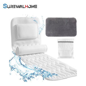 SUREWALHOME Oreiller <span class=keywords><strong>de</strong></span> <span class=keywords><strong>bain</strong></span> ergonomique <span class=keywords><strong>Matelas</strong></span> <span class=keywords><strong>de</strong></span> <span class=keywords><strong>bain</strong></span> complet Tapis <span class=keywords><strong>de</strong></span> baignoire avec oreiller Coussin <span class=keywords><strong>de</strong></span> baignoire avec ventouses antidérapantes - Product Image 1