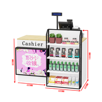 Comptoir de caisse de supermarché en acier et bois, style simple, pour magasin de proximité