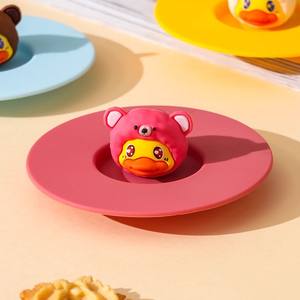 Tasse en céramique multicolore B.Duck avec couvercle et poignée, motif dessin animé orange, pour café de voyage, tasse individuelle - Product Image 4