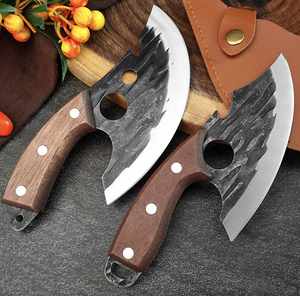 Cuchillo de Carnicero Portátil Multiusos con Mango de Madera, Mini Cuchillo de Camping para Deshuesar Carne, Pequeño Cuchillo Curvo para Aventuras al Aire Libre - Product Image 2