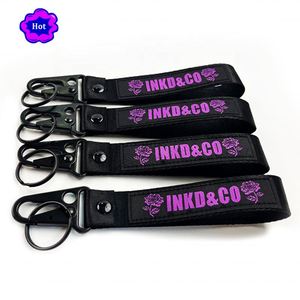 Eagle Hook Nylon Wristlet Lanyard Custom Logo Wrist Short Strap Carabiner Woven Keychain - Product Image 3