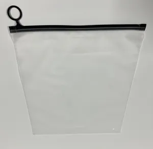 지퍼 비닐 봉투 젖빛 지퍼 가방 사용자 정의 크기와 로고 원형 지퍼 링 지퍼 MOQ 100pcs